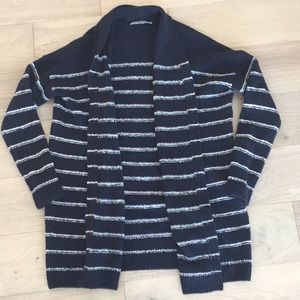 Vince women’s navy striped cardigan sweater xs